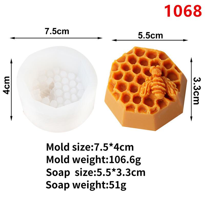 DIY Flat Honeycomb Silicone Candle Mold Geometric Polygon Beehive Aromatherapy Soap Gypsum Chocolate Cake Mousse Baking Tool