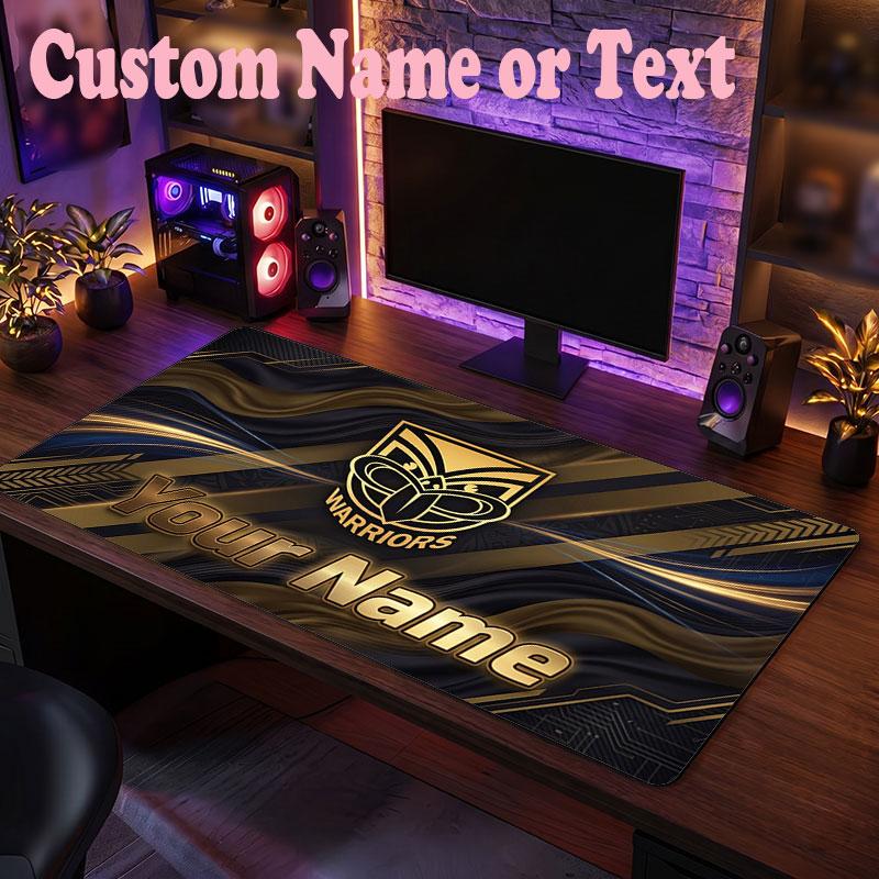Wigan Warriors Customized Name Text Mouse Pad, Large Desk Mouse Mat Personalized Home Office Present