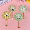 Textured Chinese-style Handheld Mirror Flower Cartoon Makeup Mirror Metal Cosmetic Mirror  Gift