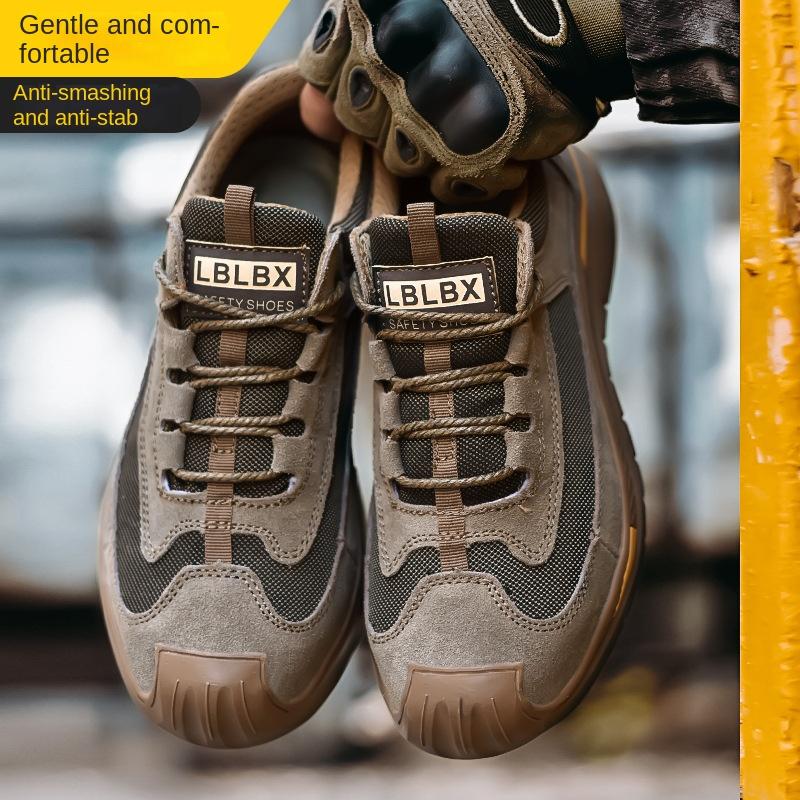 Labor Insurance Shoes Leather Breathable Anti-smashing Anti-piercing Fashion Work Shoes Construction Site Shoes