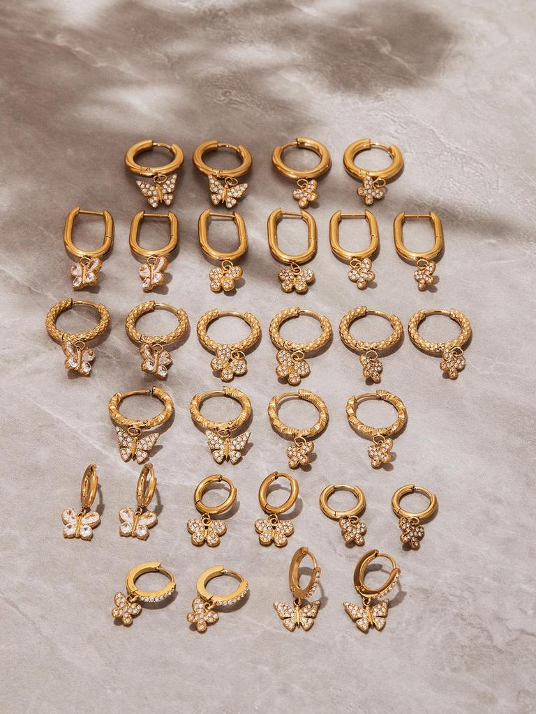 Oumika Позолоченные серьги-бабочки с бриллиантами для женщин