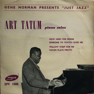 Пластинка 7 дюймов АРТ ТАТУМ - Джин Норман представляет «Just Jazz» : EPV1008 Vogue Records 1954 Великобритания Джаз Б/у