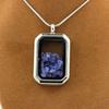 Stones and Minerals. Raw Tanzanite Necklace. Rectangular Model with Cut Sides.