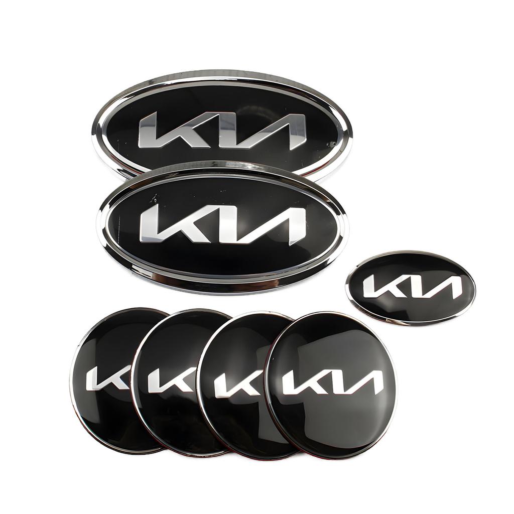 AABJD1 Car Front Grill Emblem Rear Trunk Badge Hub Center Sticker Steering Wheel Center Sticker for KIA K3 K5 Sportage R Sorento Carens