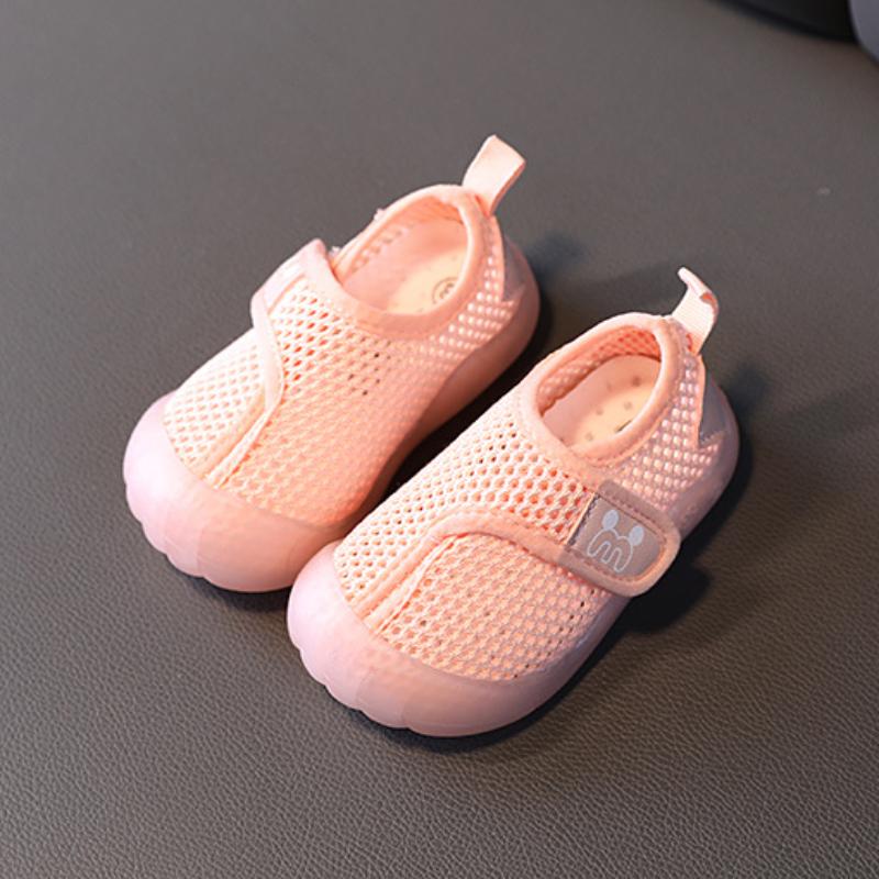 Летняя сетчатая обувь для детей в возрасте 1-2 лет с сетчатыми отверстиями и полым песчаным пляжем, летающая плетеная детская обучающая обувь