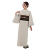 Kyoto Kimono Yuzen Washable Kimono, Hickory Komon, Made In Japan, Single-Layer Kimono, Women's, Ready-to-Wear, Striped (Light Beige, L)
