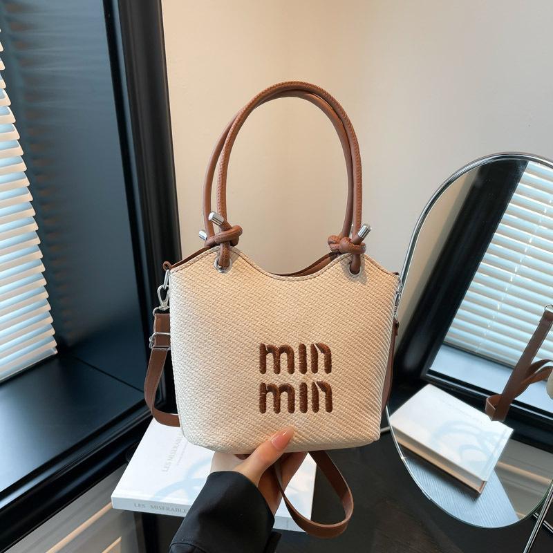 Плетеная женская сумка, новая модная сумка большой вместимости, универсальная высококлассная сумка-тоут