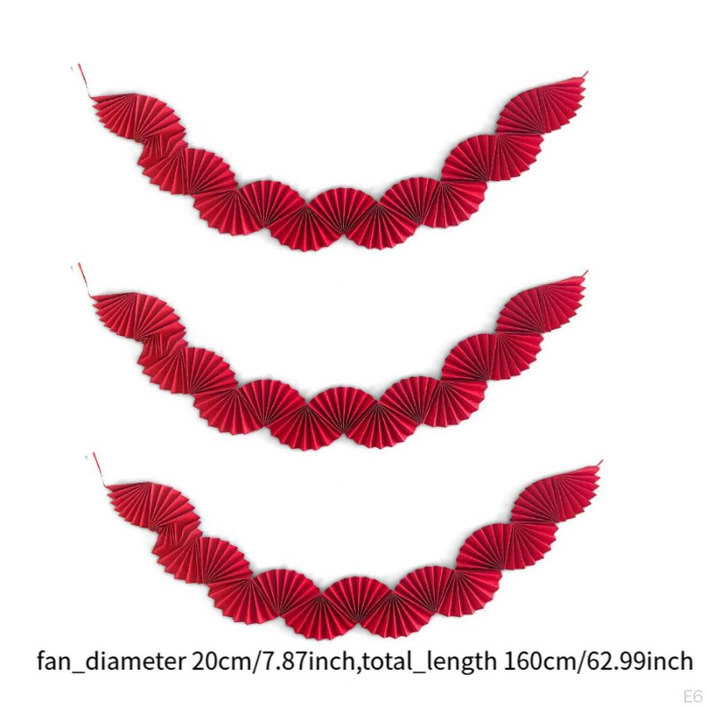 3 шт. Бумажные веера Гирлянда Фон Баннер Подвесное украшение для Карнавала Свадебного душа