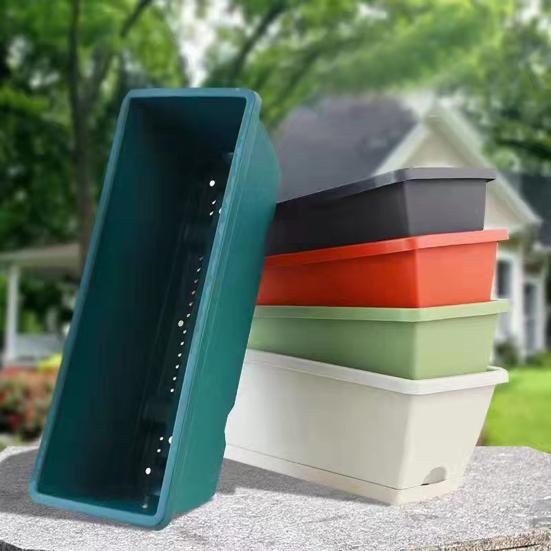 Vegetable Growing Box Flowerpot with Drainage Holes Thickened Edge Strong Load-Bearing Indoor Rectangular