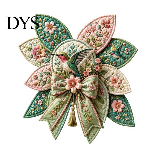 Ткань с колибри и кардиналами Арт-дизайн DIY Набор для стеганого вешалки для двери стены, Лоскутная лента для венка Набор для шитья для начинающих, Поделки для взрослых и начинающих,