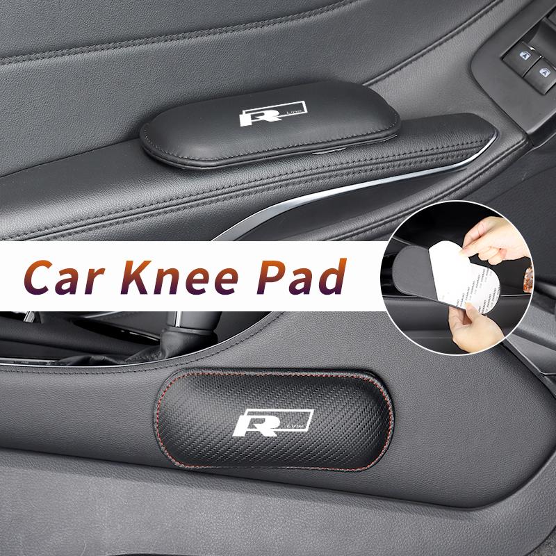 abcd1 Car Knee Leg Protective Pad Foot Armrest Cushion Accessories For VW R LINE Golf 4 6 7 GTI Tiguan Passat B7 CC Jetta MK5 MK6 Polo