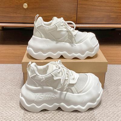 Модные женские летние кроссовки на массивной подошве из дышащей сетки, новые из микрофибры, удобные повседневные папины кроссовки, женская платформа, спортивная обувь