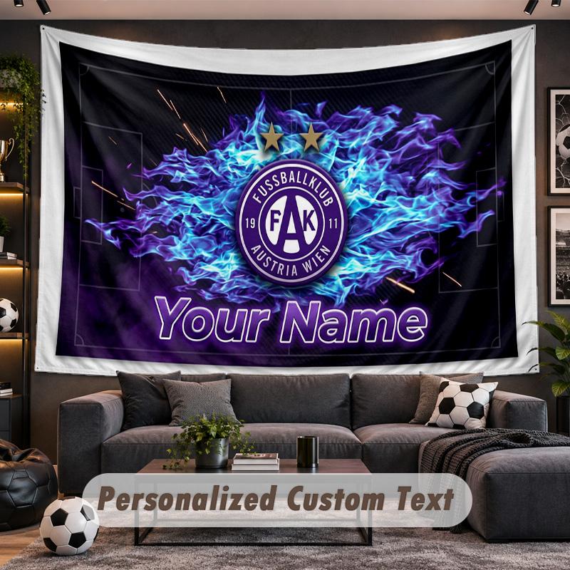 Austria Wien FC Personalized Tapestry Support Custom Name, Wall Art Home Decoration