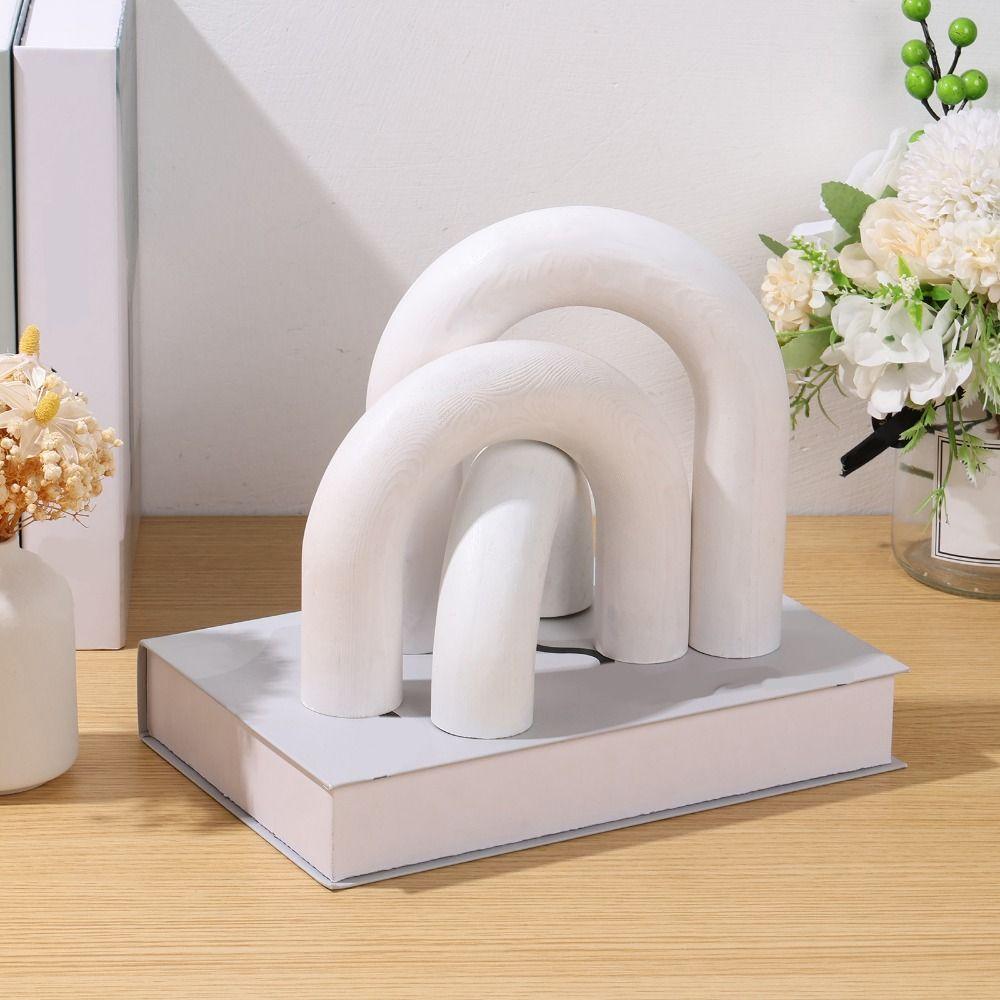 Boho Style Decorative Wood Arc Ornament Handmade Hand-carved Arched Wooden Model Unique Arch Craft Ornament Room