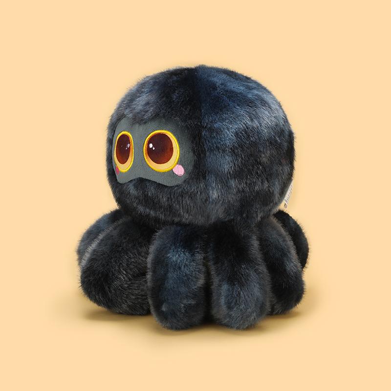Halloween Big Eyes Spider Plush Toy Stuffed Black Itsy Bitsy Spiders Plushie Trick Dolls for Boy Birthday Gift