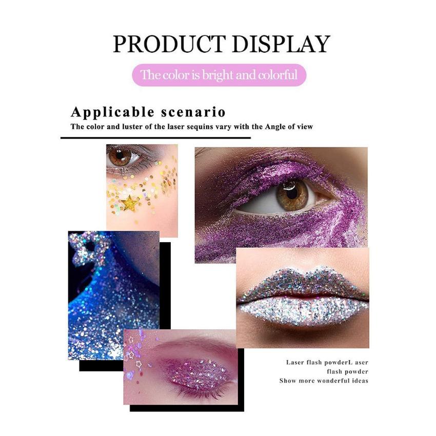 Чешуя русалки блестки гель, лицо тело губы блестки тени для век красочный поляризованный сценический макияж