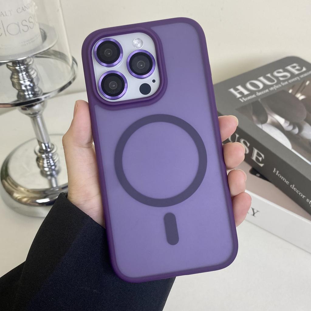 Магнитный противоударный чехол Magsafe для iPhone, защитное пальто с беспроводной зарядкой, темный iPhone14 15 14Pro Max 13 Pro Max