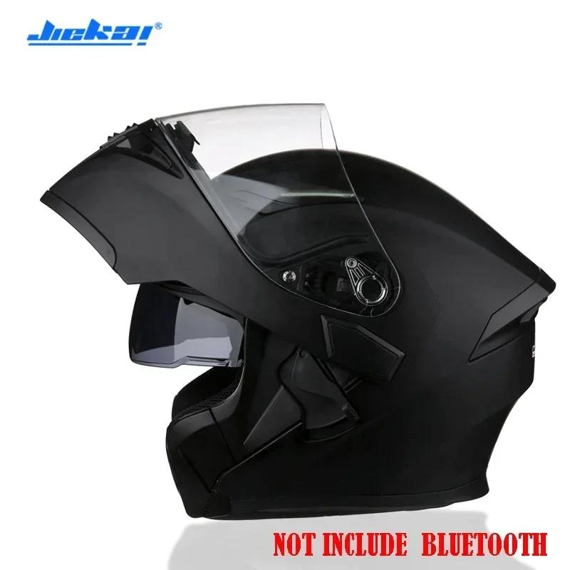 NEW Bluetooth Helmet Flip Up Visor Dual Lens Casco Moto Cool Motorcycle Helmet Full Face Casco Black Motorbike Helmets Modular