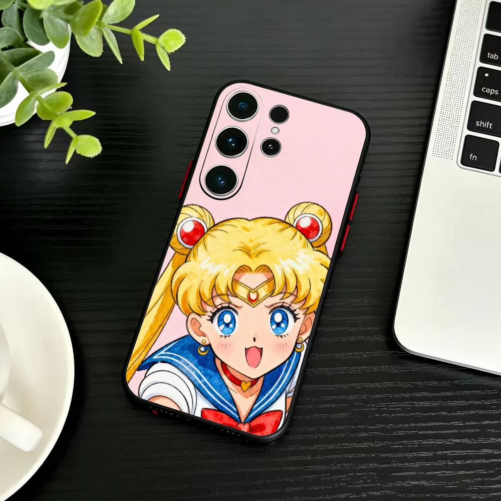 Мультяшный чехол для телефона F-Sailor M-Moons для Samsung S26, S25, S24, S23, S22, S30, S21, Ultra, Plus, FE 5G Черный Мягкий чехол