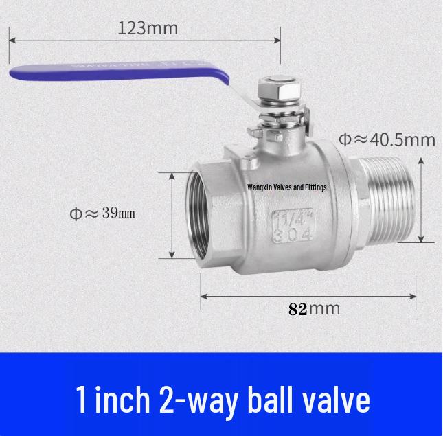 304 Stainless Steel Threaded Ball Valve - Available in 1/2, 3/4, 1, 1.5 Inch Sizes