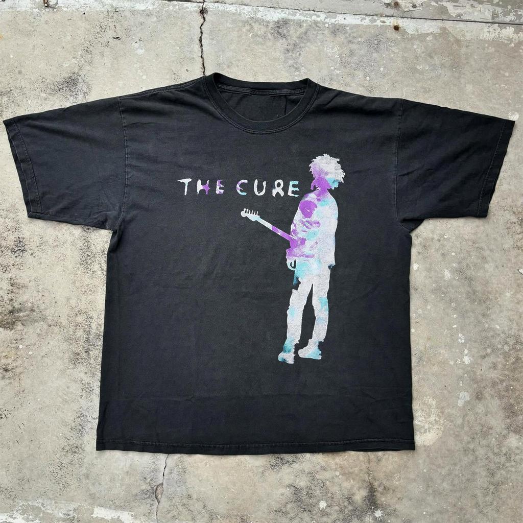 The Cure Tie Dye Silhouette Heavy Cotton Black Unisex T-shirt Size S-5XL