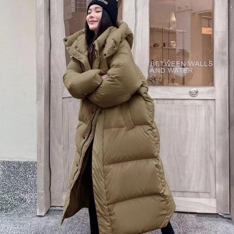 Зимние утепленные длинные парки с капюшоном, пальто женские, повседневные, свободные, большого размера, ветрозащитные, хлопковые, стеганые куртки, корейская зимняя одежда
