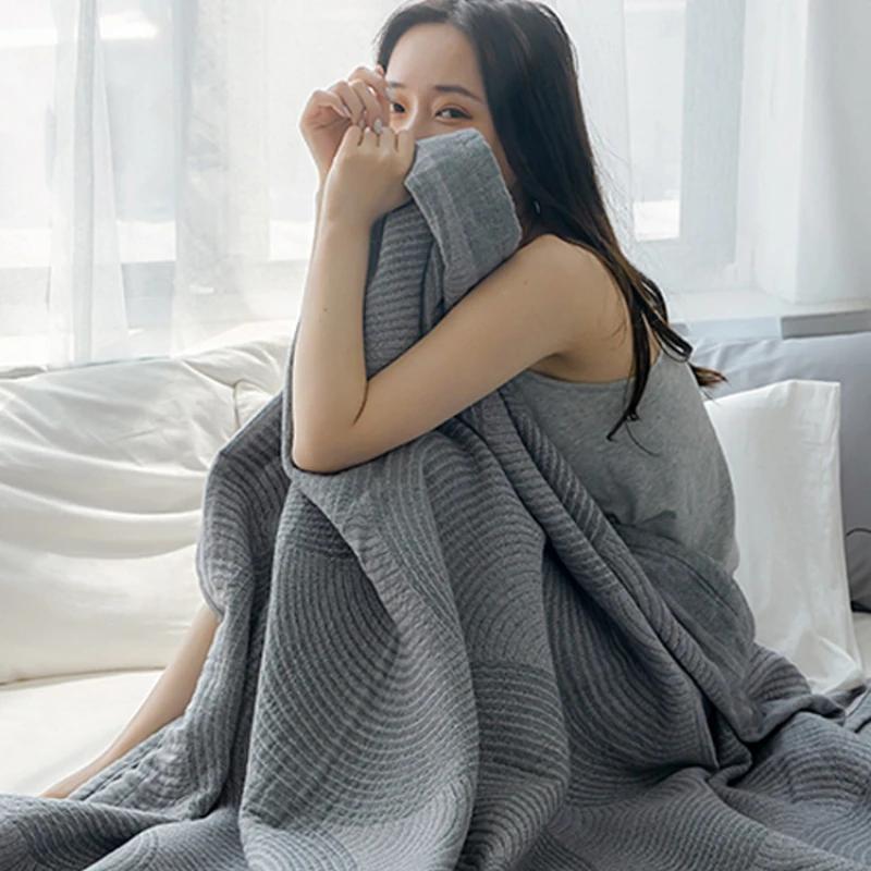 Double Bedspreads Cotton Quilt Summer Muslin Throw Blankets For the Beds Sofa Cover Blanket Decorative Bedding Linen 200*230cm