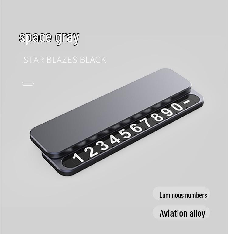 Роскошная временная парковочная табличка с алюминиевой пластиной для номера телефона для салона автомобиля