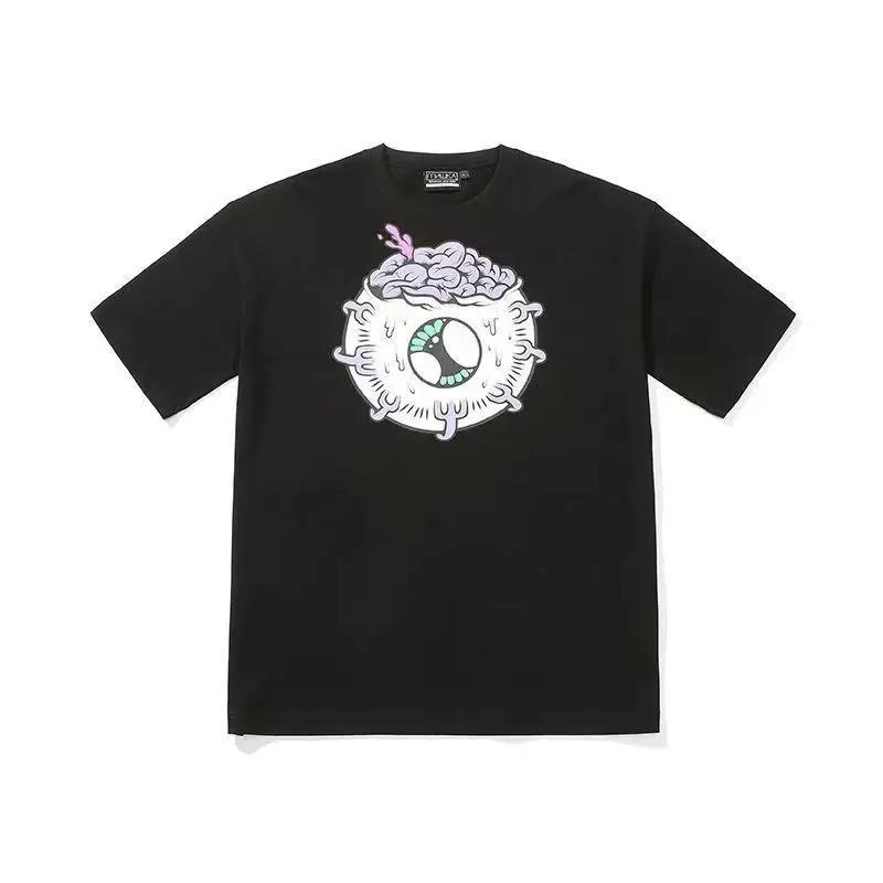 Высококачественная 100% хлопковая футболка, летняя, свободного покроя, с круглым вырезом, мужская, с коротким рукавом, фирменный узор, напечатанный, женская футболка, спортивный, фитнес-топ