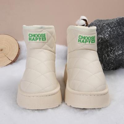 Мода 2024 Зима Новые женские Ботинки с круглым носком и лодыжкой на плоской подошве