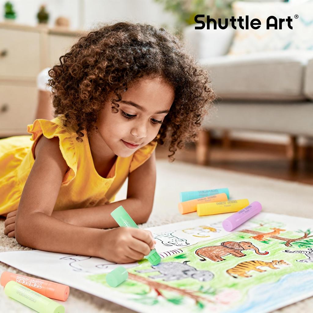 Shuttle Art Tempera Pastel for Art Art Celebration Crayons, 20-Color Set, Quick-Drying, Water-Washable, Retractable, Safe, Washable, Break-Resistant,