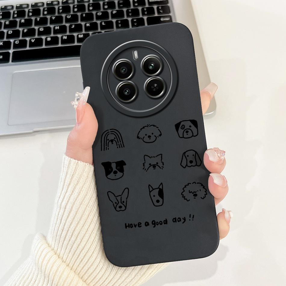 Чехол для телефона Realme 12 Pro+ 12Pro 5G Realme 12 Pro Plus 5G Элегантный Цветочный Кот Расписной Мягкий Силиконовый Однотонный Ударопрочный Чехлы