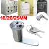 16/20/25/30mm Cam Lock Door Barrel Drawer Cabinet Mail Box Locker Cupboard + 2 Keys Cabinet Office Desk Letter Box Cam Locks