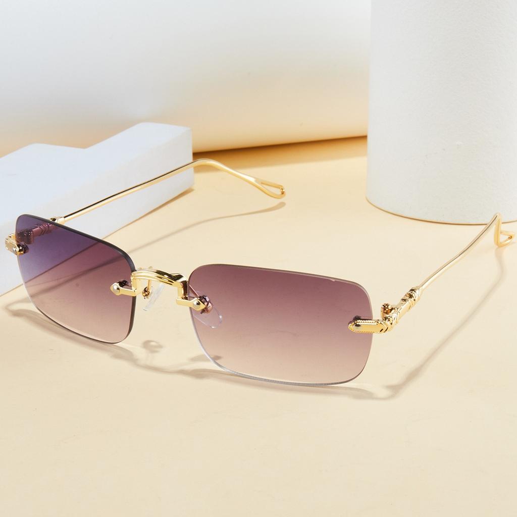 Модные ретро квадратные унисекс безободковые солнцезащитные очки с защитой от УФ-лучей, уличный стиль, универсальный дизайн, стройнящие, для мужчин и женщин