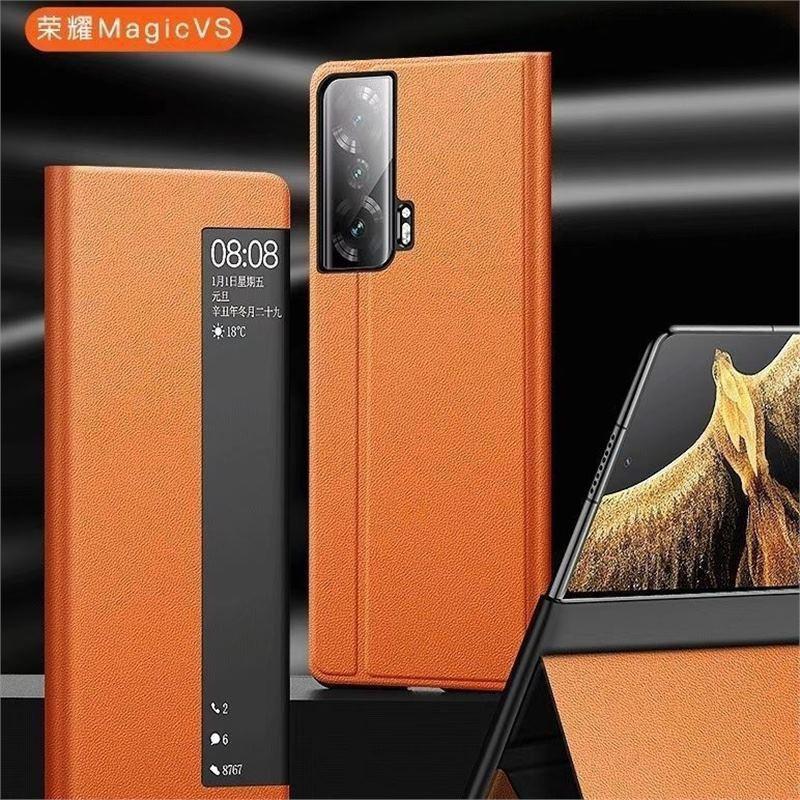 Premium Leather Flip Case With Stand Honor Magic V Ultra Foldable Phone Cover Slim Business Style