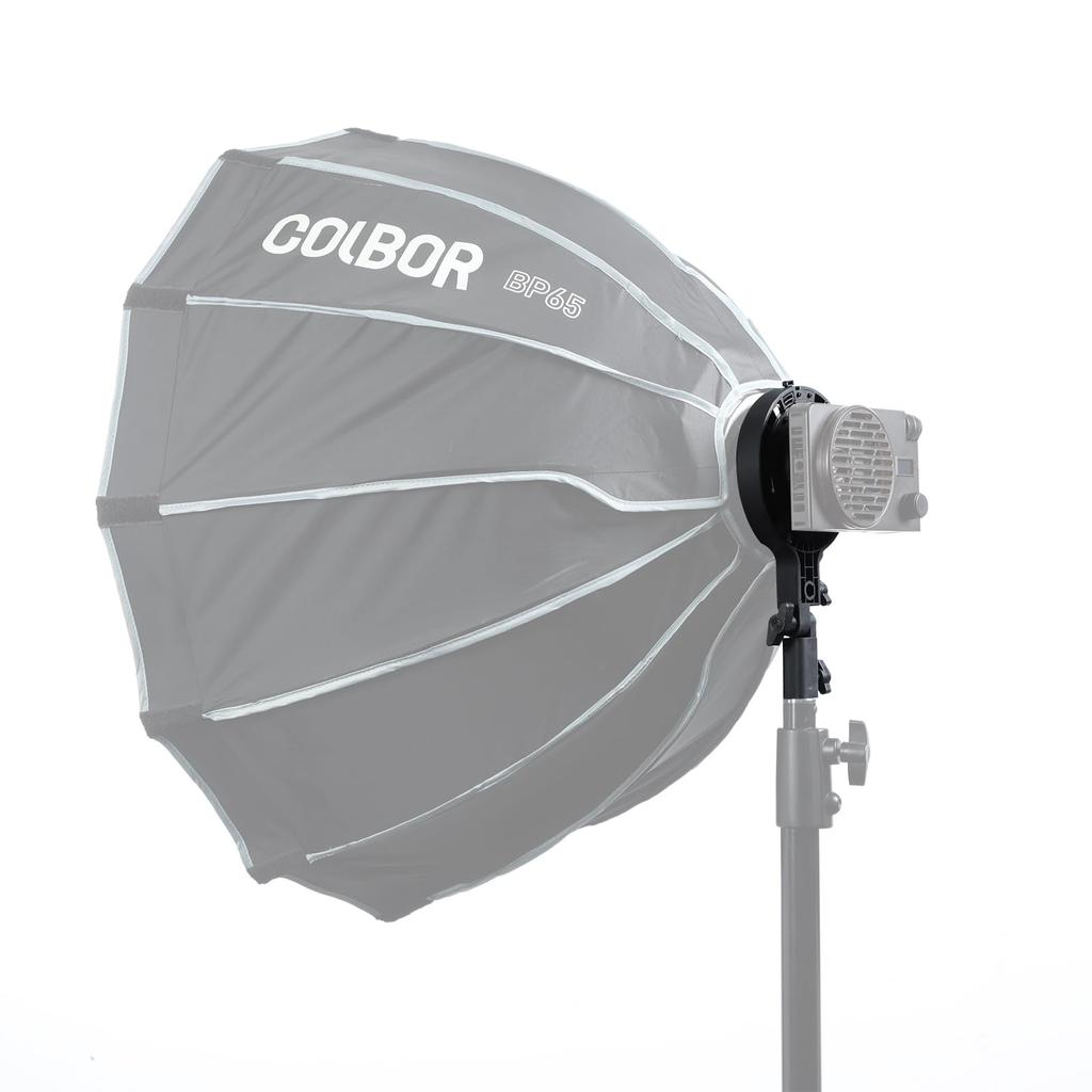 COLBOR MAR Conversion Mount Mini Bowens Mount To Bowens Mount with Umbrella Hole Applicable To Black W60/W100