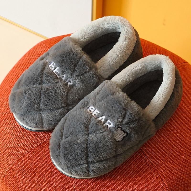 Warm Home Slippers for Men Winter Thicken Plush Shoes Male Flip Flops Women Couples Indoor Casual Non Slip Soft Furry Slides