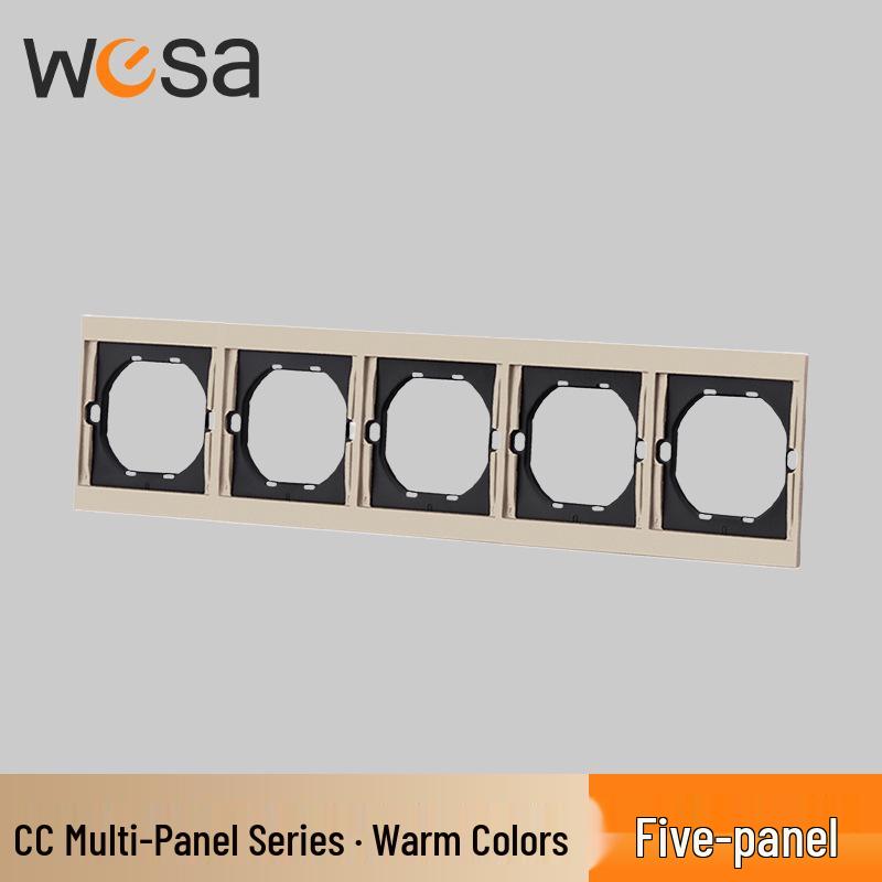 WESA European Standard Multi-hole Socket Panel with Warm Colors, Flame Retardant Protection, and Simple European Style Switch