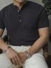 2023 Модная однотонная мужская рубашка поло с коротким рукавом