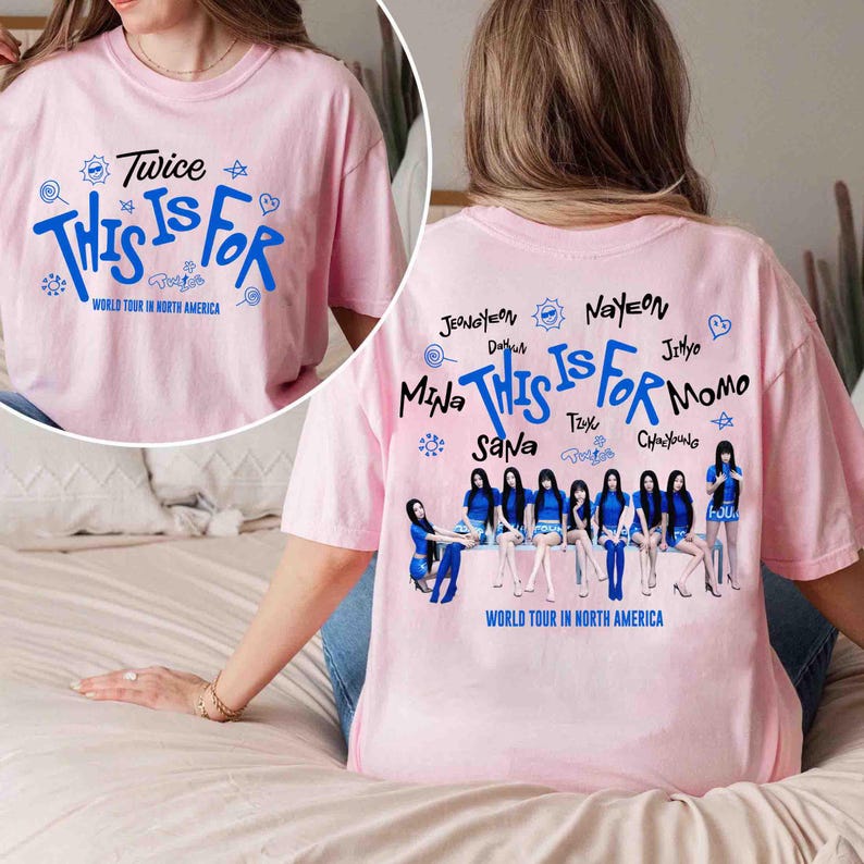 2026 Винтажная футболка Twice This Is for World Tour, Ретро футболка Twice Kpop, Футболка Twice Ten The Story Goes on, Групповая футболка с участниками Twice, Подарок для Once
