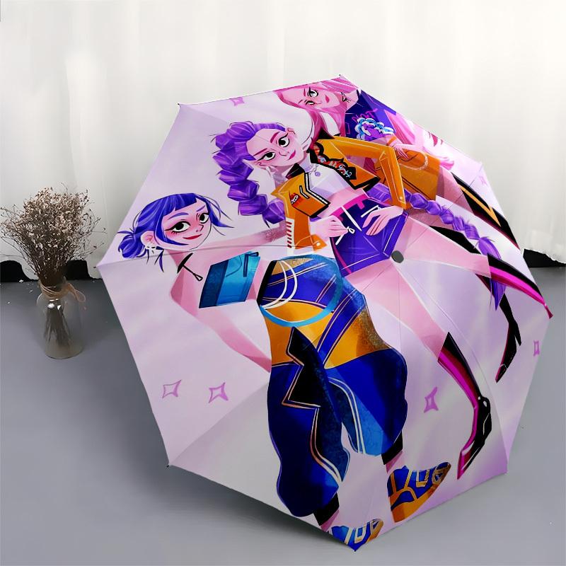 1pc Colorful Fashion Friends Umbrella with Plastic Handle,Suitable for All Seasons Home Travel Outdoor UmbrellaFP024