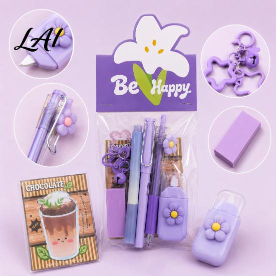 Portable Correction Tape for School Flower Stationery Set Macaron Color And Smooth Gift Set Girls Writing Gel Pens Homework Essentials Students Pens