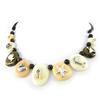 [H3590] - Designer Necklace 'Liberty' Brown Beige