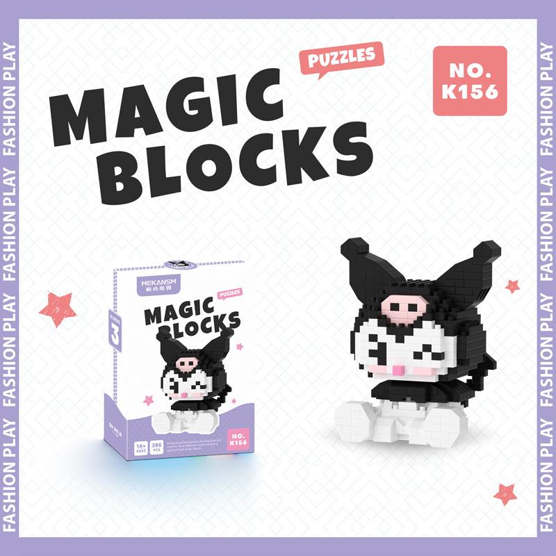 Sanrio Hello Kitty Микро Строительные Блоки Pochacco Cinnamoroll Kuromi Собранная 3D Модель My Melody Мини Кубики Фигурки Игрушки
