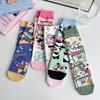 Japanese Shin-chan Cute Cartoon Combed Cotton Mid-Calf Socks for Women and Men