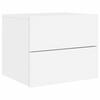 VidaXL Table de Chevet Murale avec Lumières LED, Armoire de Nuit, Table de Nuit, Armoire de Chevet Chambre, Moderne, Blanc 836812