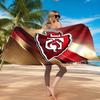Пляжное полотенце из микрофибры с принтом эмблемы City Chiefs, Мягкое и впитывающее, Быстросохнущее, Идеально для летних путешествий, Необходимый аксессуар для пляжа, Бассейна