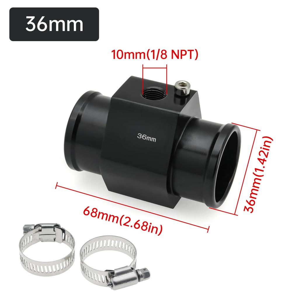 Переходник для датчика температуры воды 28мм / 30мм / 32мм / 34мм / 36мм / 38мм / 40мм Адаптер для шланга радиатора синий / черный