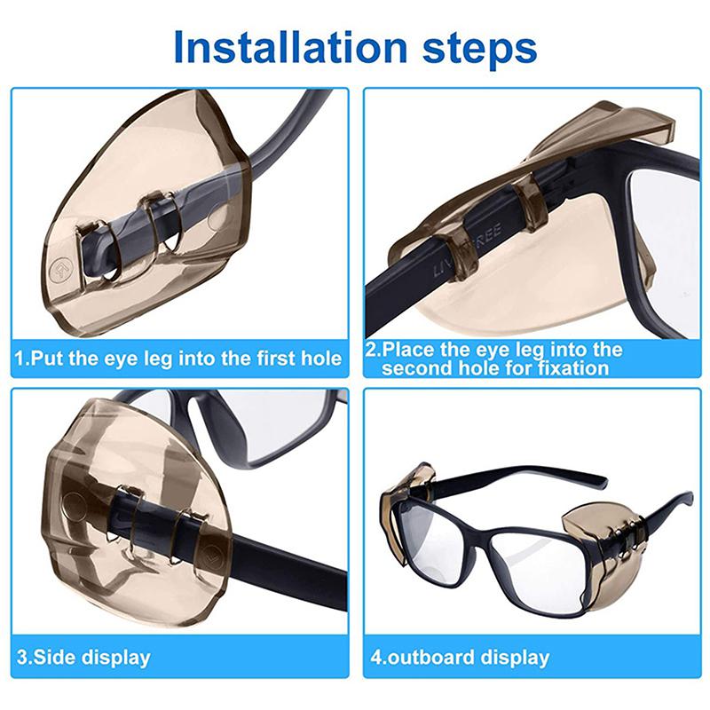 Side Shields For Eye Glasses Slip-On Safety Glasses Flexible Shield Universal