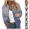 Jackets For Women Long Sleeve Lightweight Zip Up Cropped Fashion Print Outerwear Casual Quilted Jackets Whith Pockets